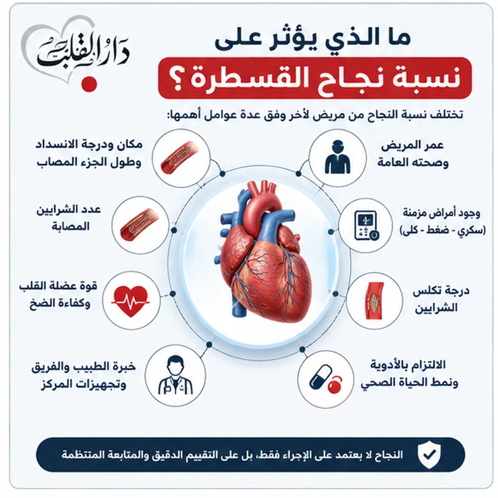 ما نسبة نجاح القسطرة؟